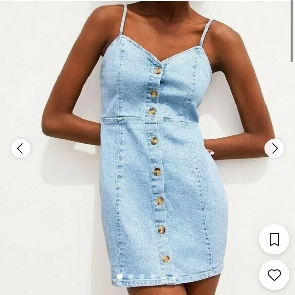 Zara Light Blue Denim Dress size Small - Picture 2 of 11